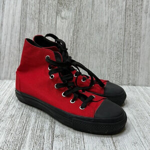 Authentic Demonia Deviant 101 Red Canvas High Top Shoes Size 8
